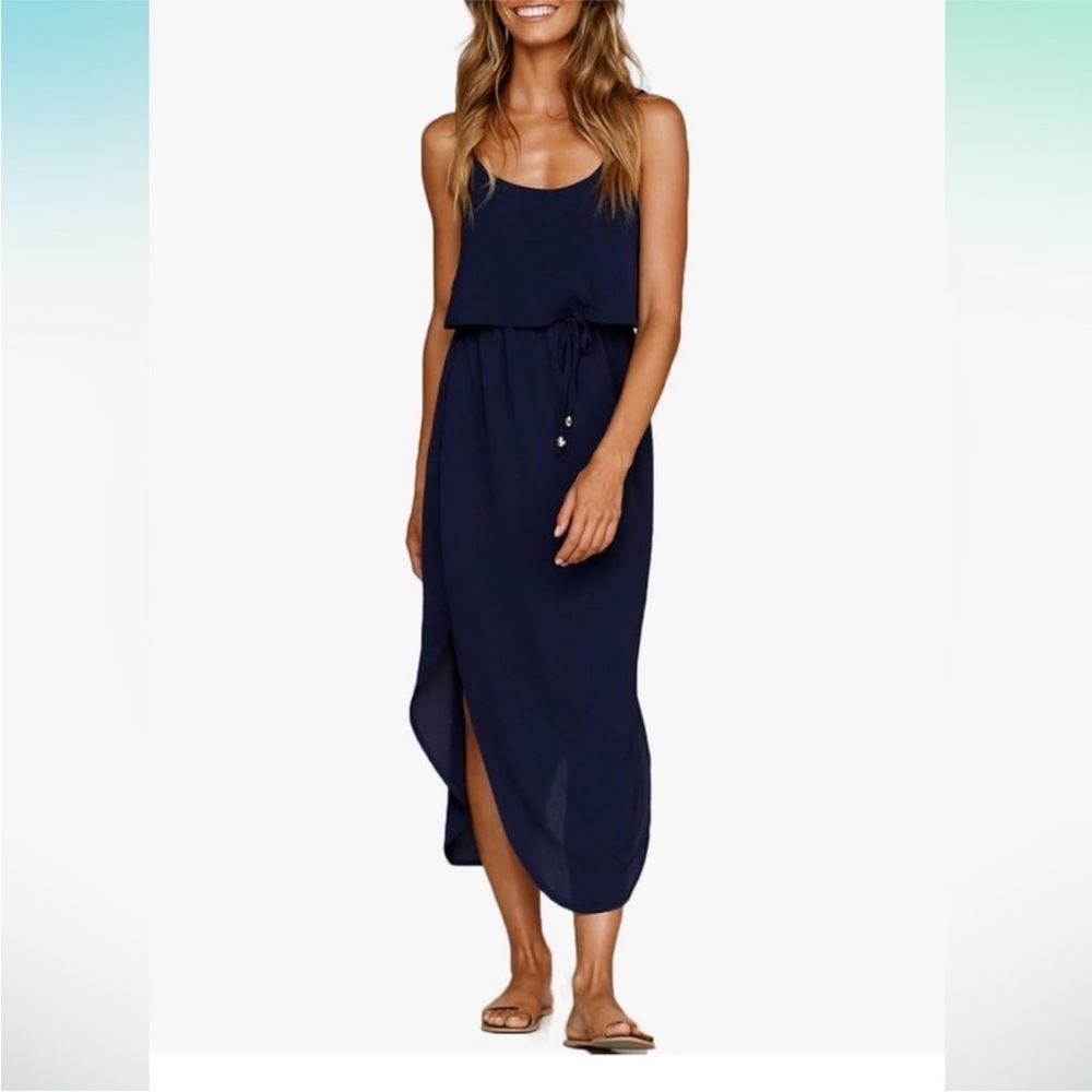 Boho midi sleeveless dress